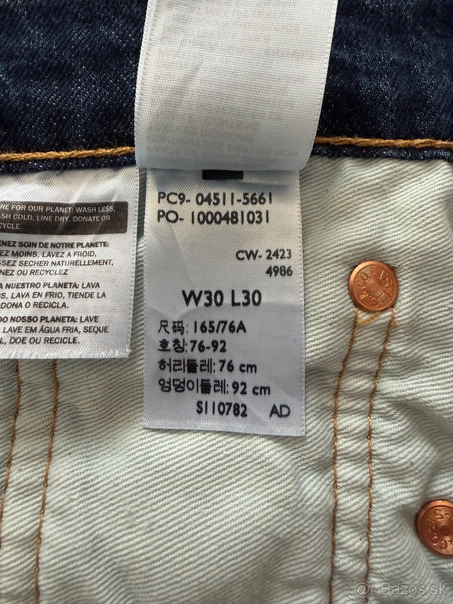 Pánske rifle LEVIS 511 SLIM W30 L30 - 5