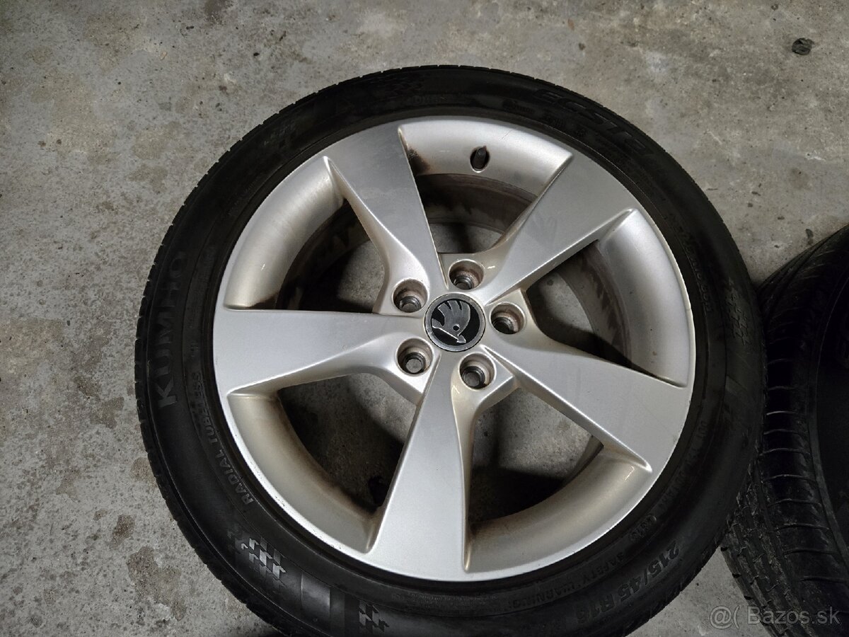 Hliníkové disky 5x100 + letné pneu 215/45r16 - 5