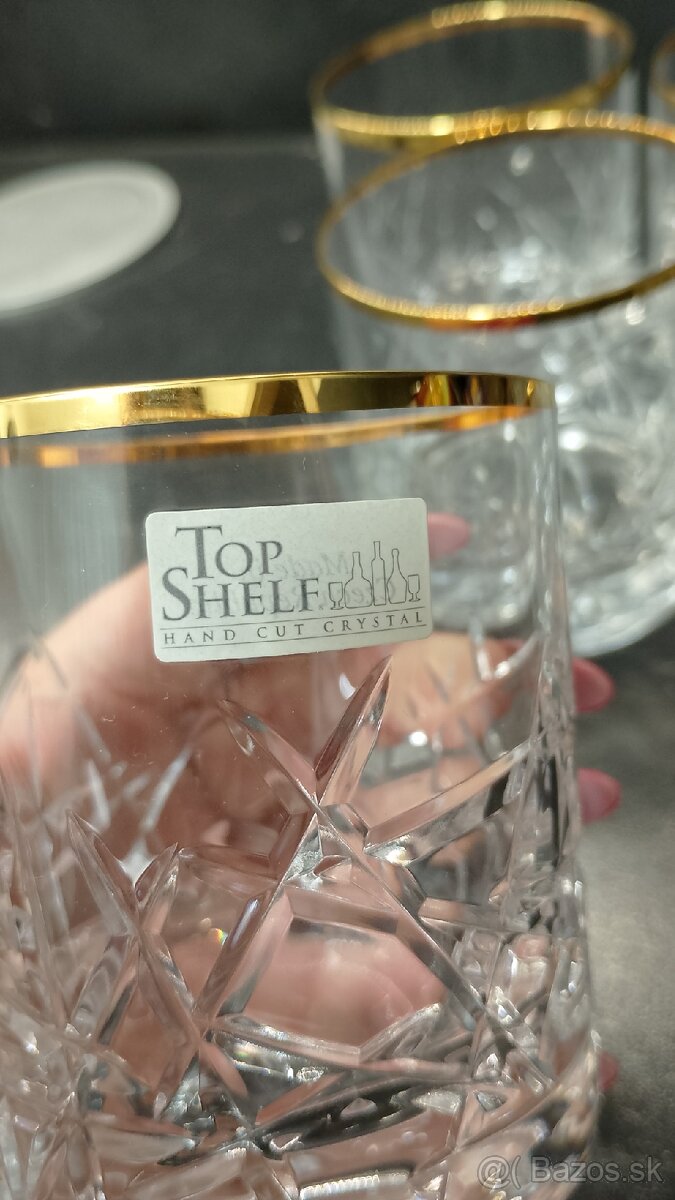 Pohár na whisky so zlatým lemom - 5