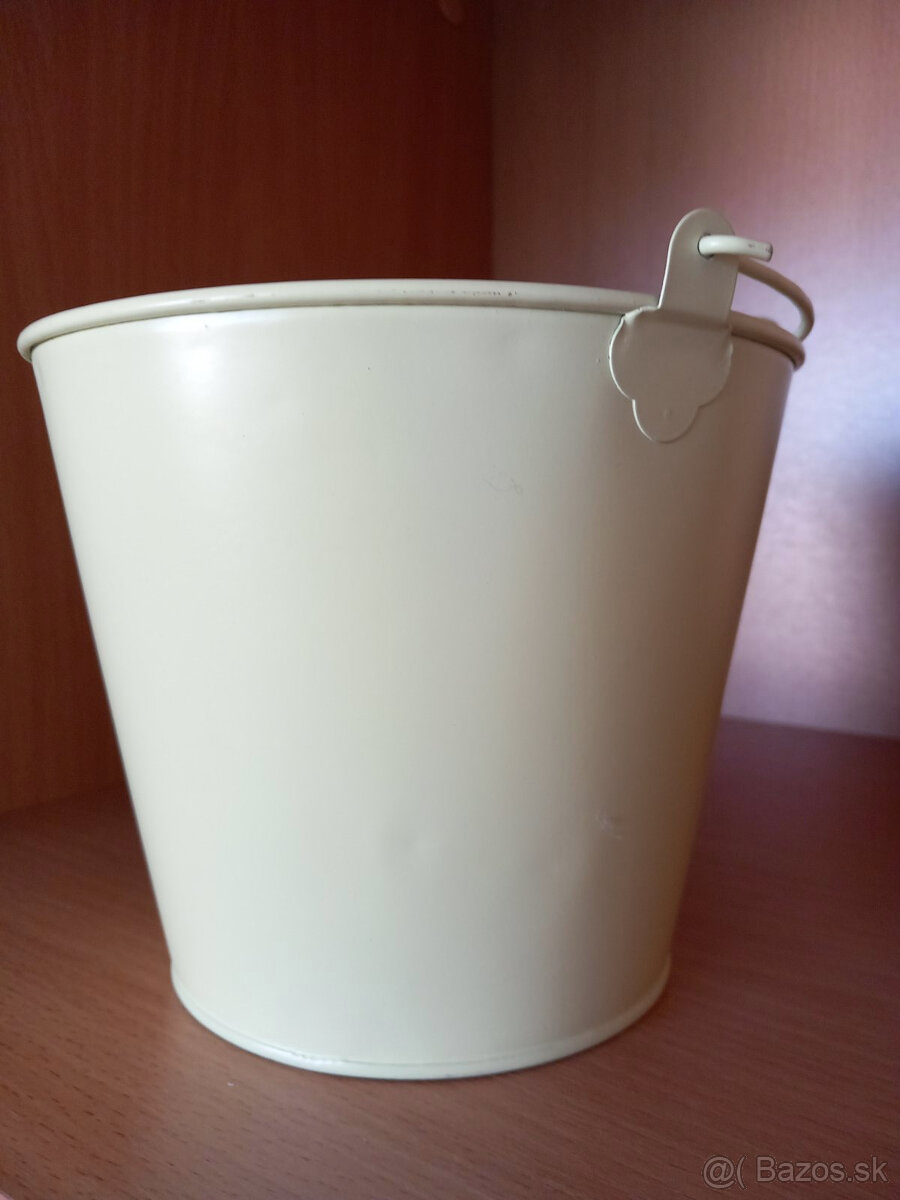 Sada 2ks kovové vedierka, obaly na kvetináče s bylinkami - 5