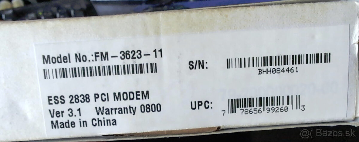 Predám modem ESS 2838 PCI V.90 56K - 5
