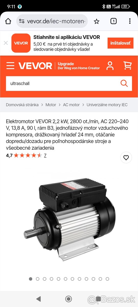 Elektromotor 2,2 Kw, 2850 rpm, 220 v - 5