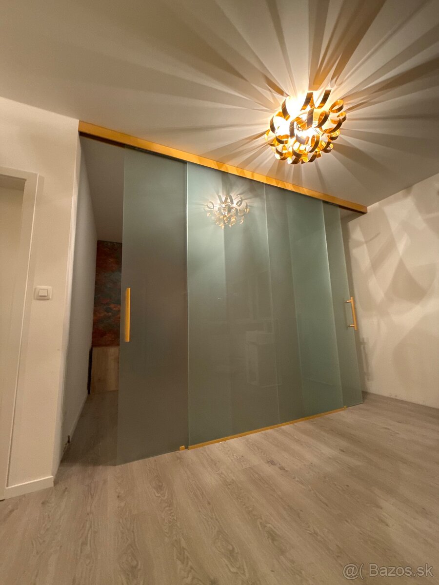 Celosklenené posuvné dvere 353 × 258 cm - matné, 4-dielne - 5