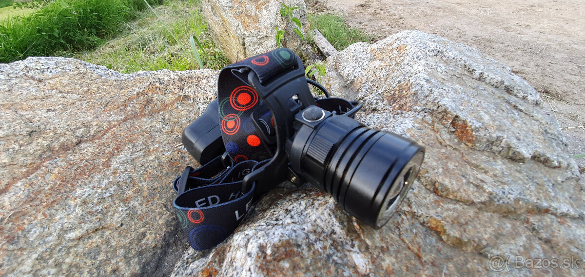 výkonná led čelovka, cob čip - 5