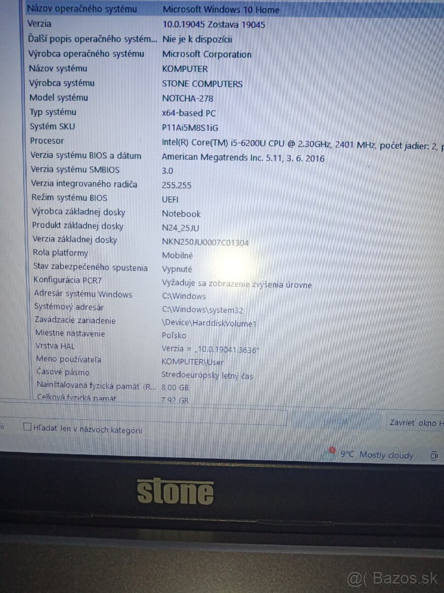 STONE CLEVO N250JU 15,6 - 5