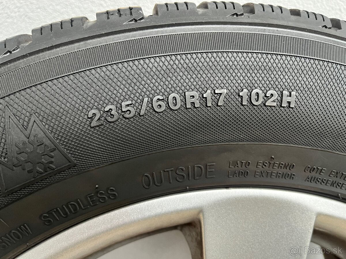 Hliníkové disky R17 5x108 zimné gumy - 5