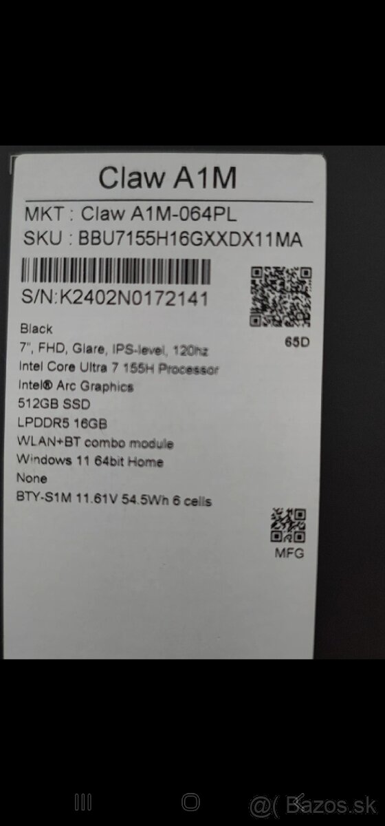 Msi claw ultra 7 herna handheld konzola - 5