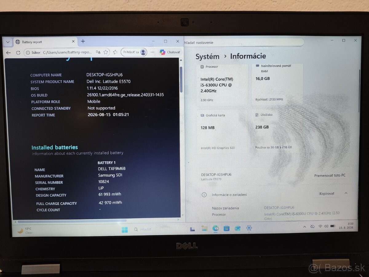 Dell Latitude 5570 | Intel Core i5 • 16 GB RAM • 256 GB SSD - 5