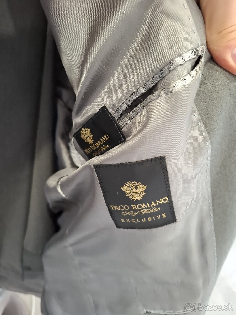 Predám Pánsky sivý oblek veľkosť 52 - 5