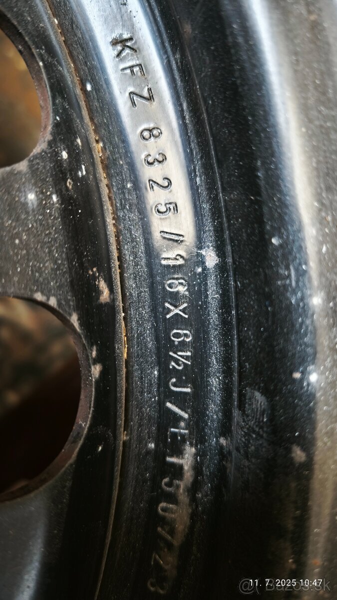 Plechove disky 6 ½ J x 16 - 5