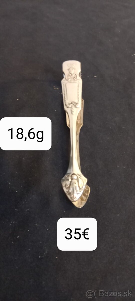 Strieborné lyžičky,naberačky,klieštiny, - 5