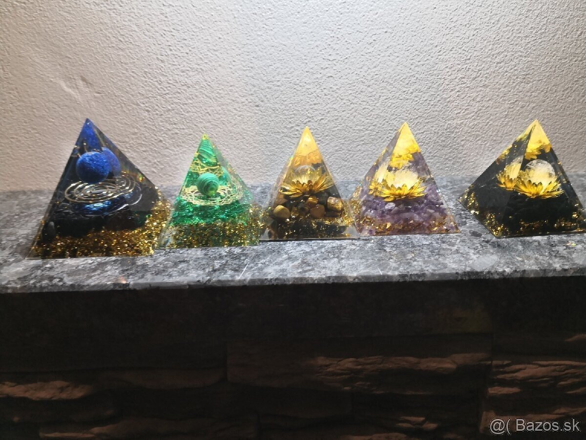 orgónove pyramídy,sklenene gule - 5