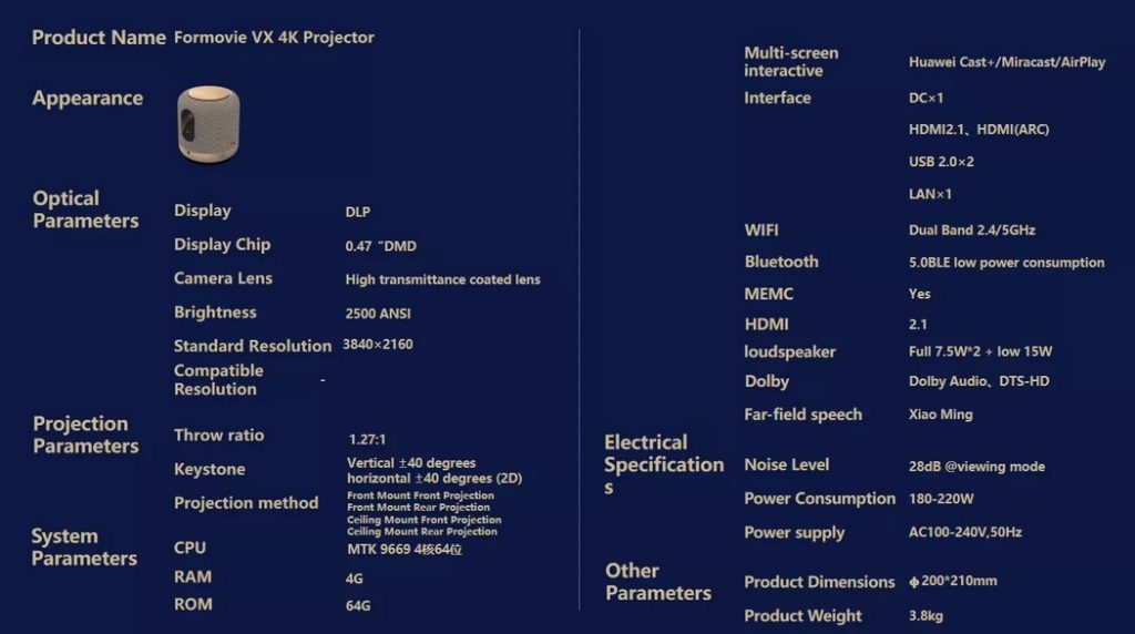 Projektor FENGMI VX 4K má 240 Hz obraz, 2500 ANSI - 5