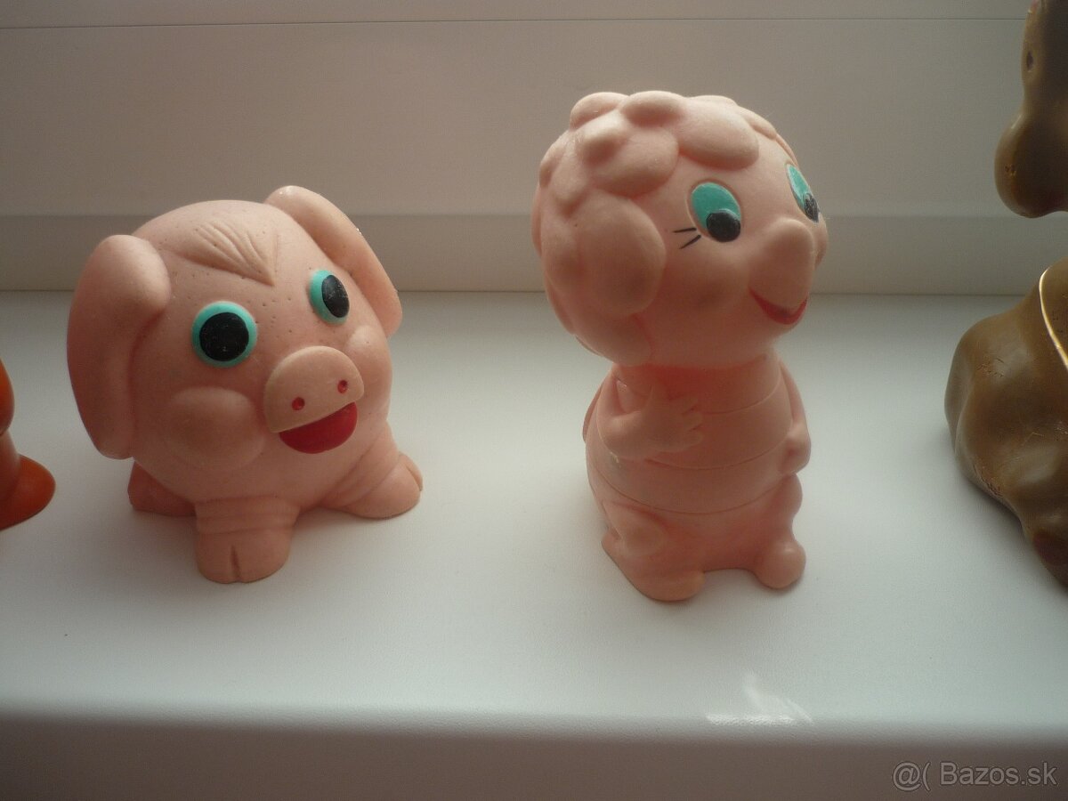 Retro staré hračky - gumené, pískacie. - 5