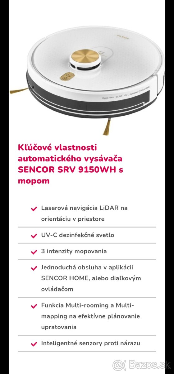 Robotický vysávač Sencor SRV 9150WH - 5