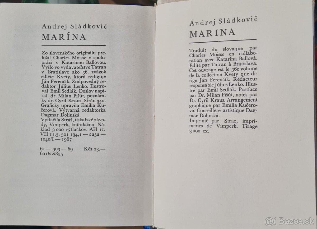 Andrej Sládkovič Marína slovensky/francúzsky - 5