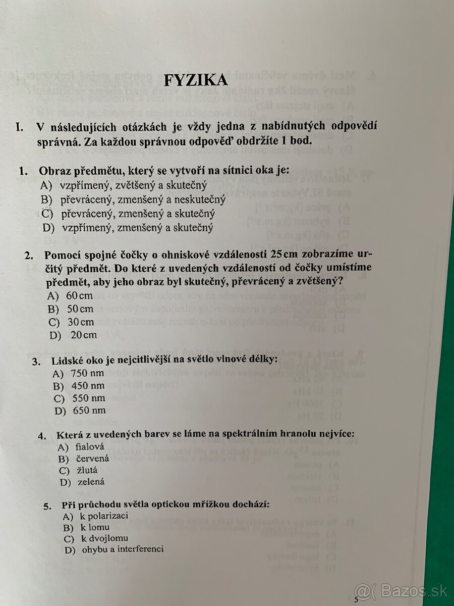 LF UPOL - podklady na prijímacie skúšky - 5