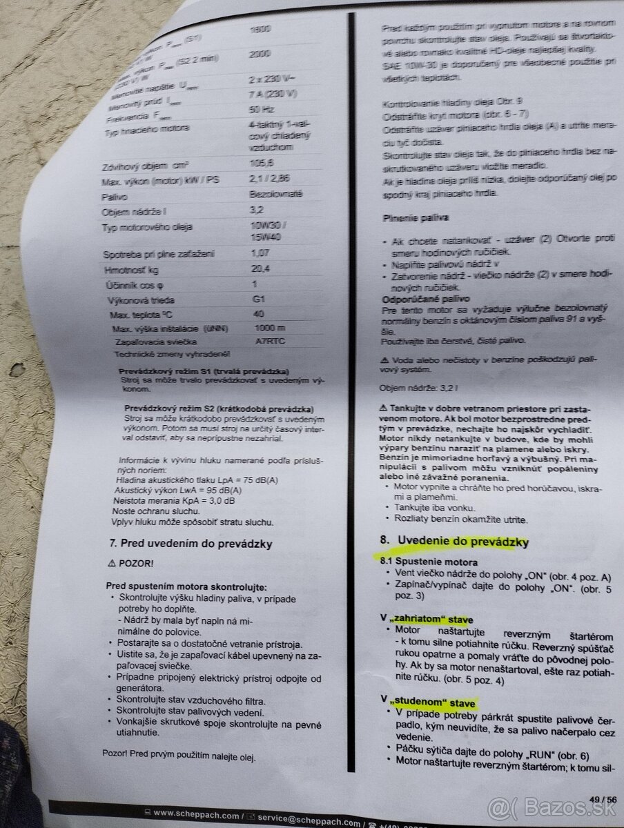 Scheppach SG 2000 invertorová elektrocentrála - 5