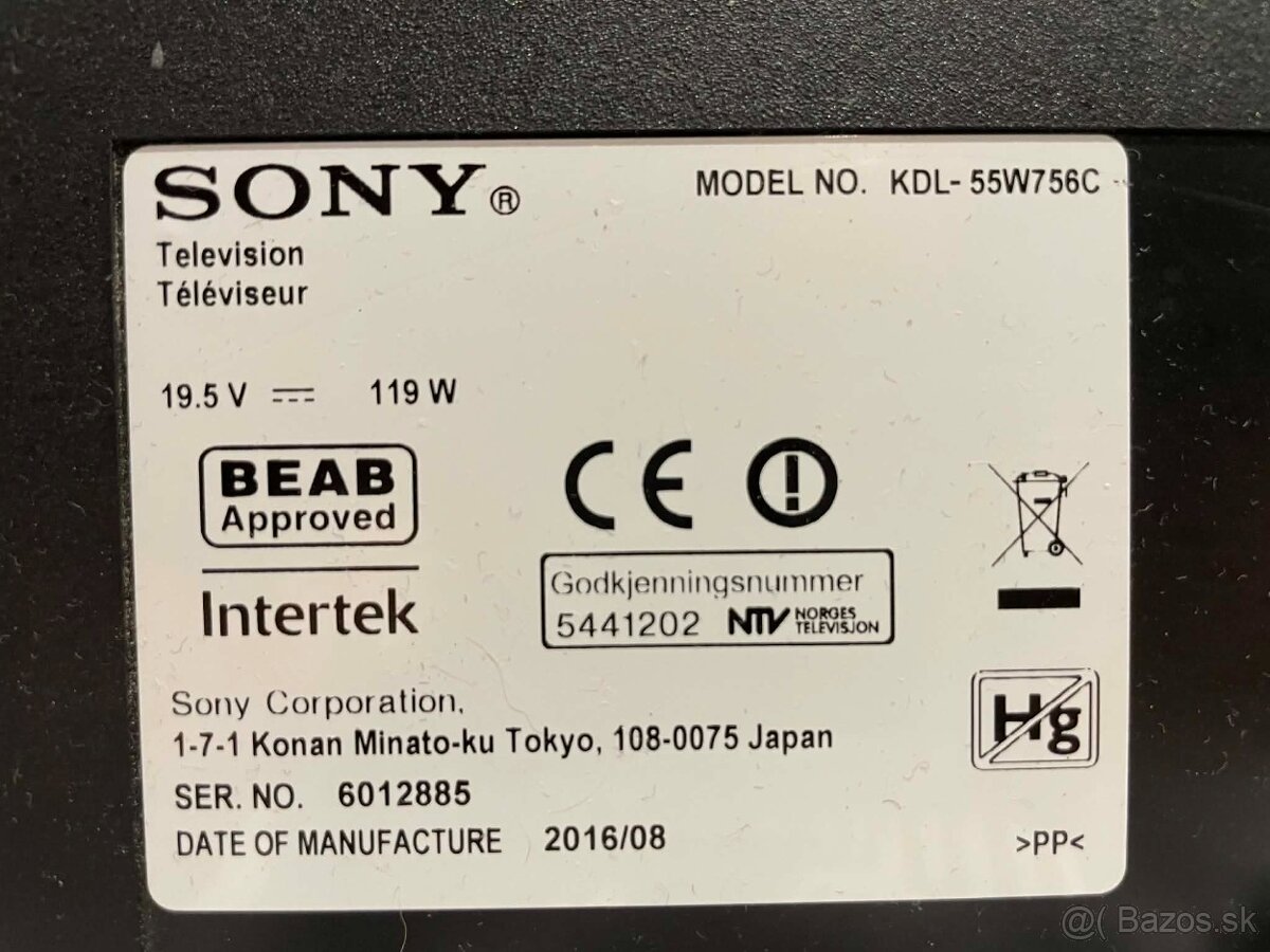 TV Sony 55 LCD - LED Android TV / WIFI - 5