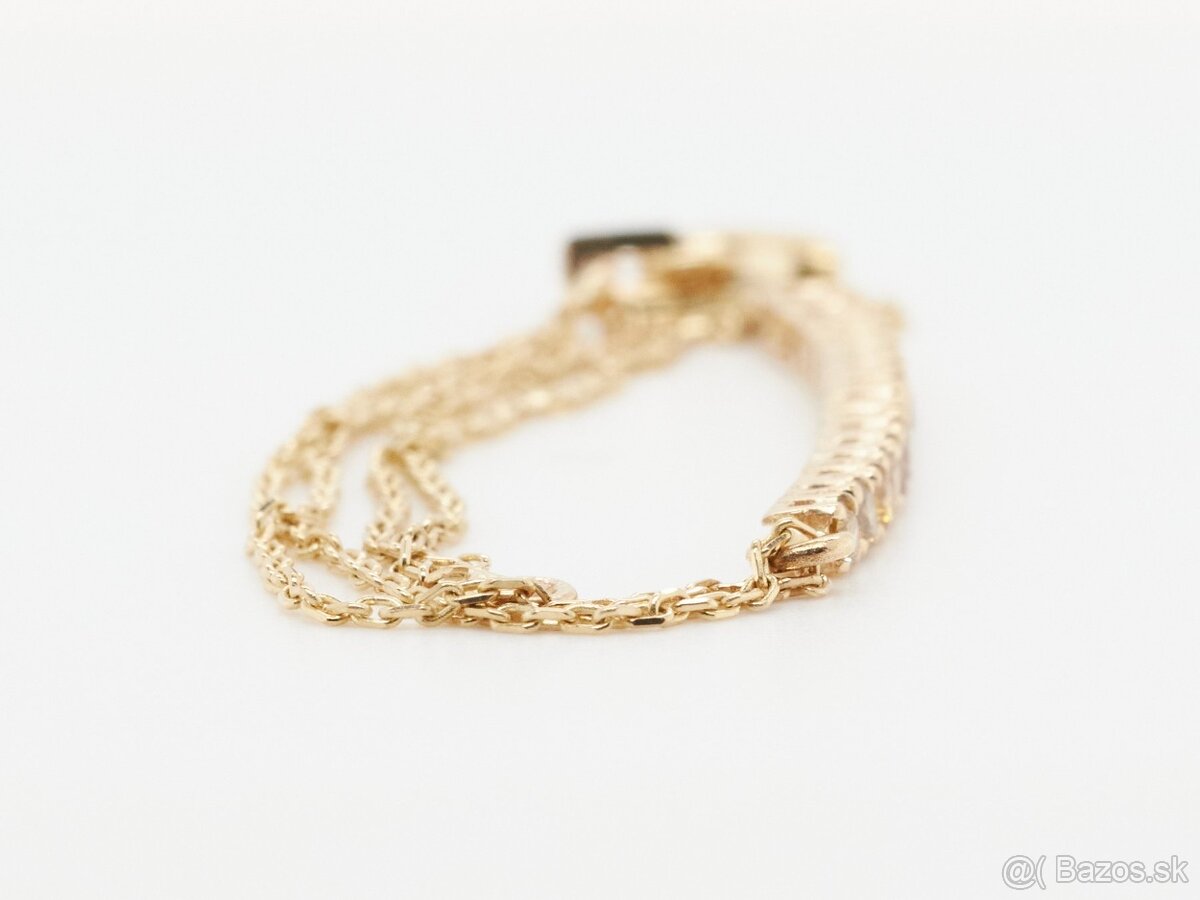 Náramok z 14ct zlata zdobený 15ks prírodnými Fancy diamantmi - 5