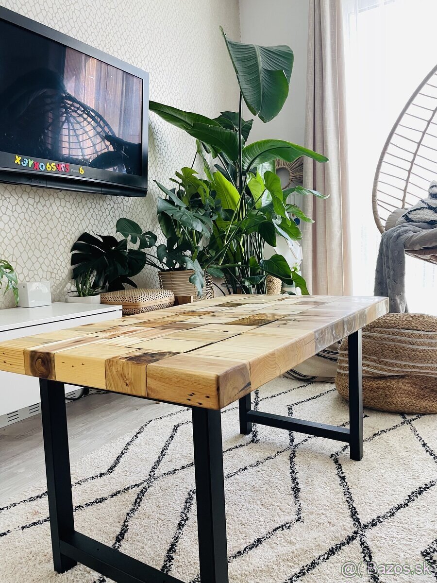 Kávový stôl (s epoxidovými prvkami) - 5