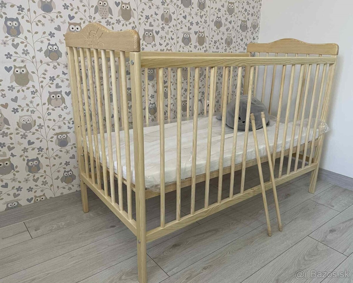 Drevená detská postieľka 120x60 cm - 5