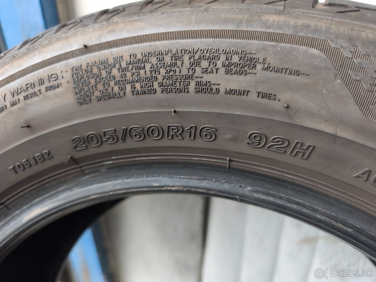 205/60 r16 zimné pneumatiky 7,5mm - 5