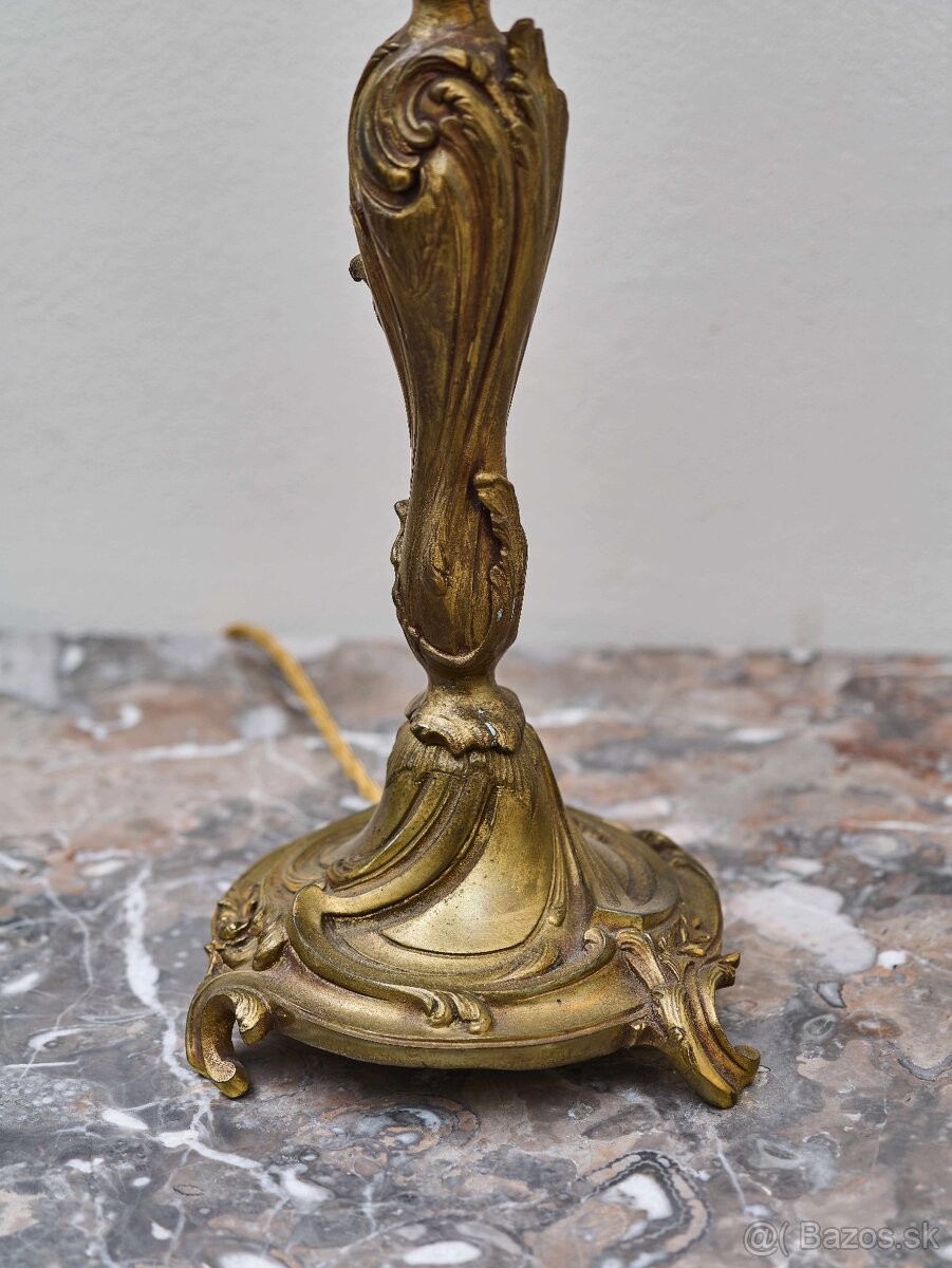 Párové bronzové svietniky z 19. storočia – elektrifikované - 5