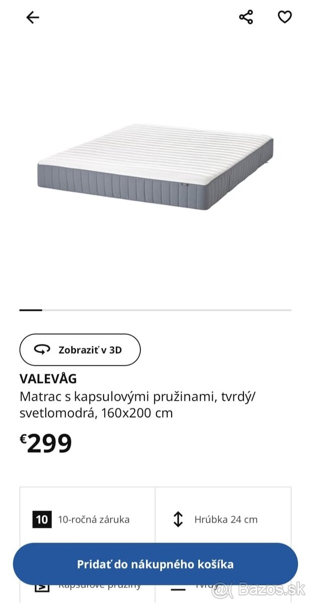 Ikea matrac Valevåg 160x200 cm - 5