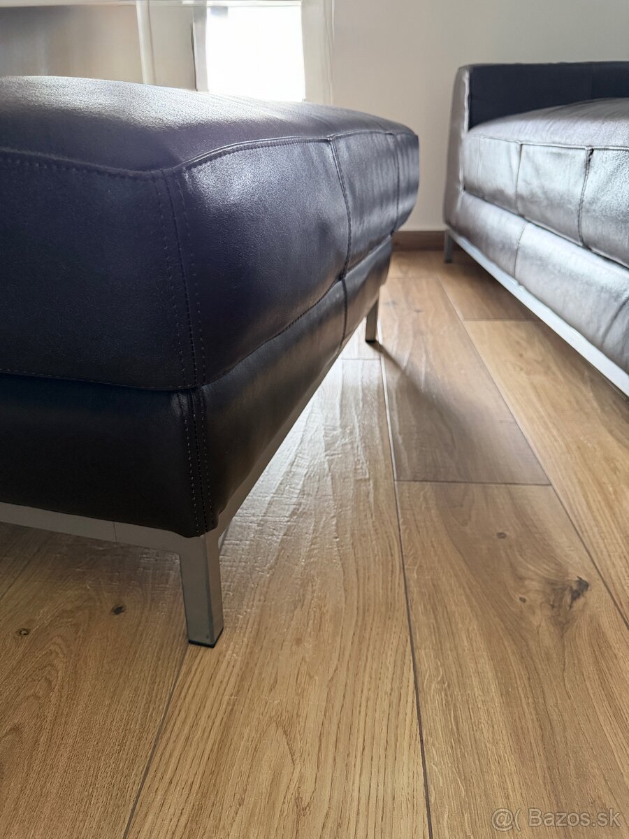 kožená sedačka s taburetkou IKEA - 5