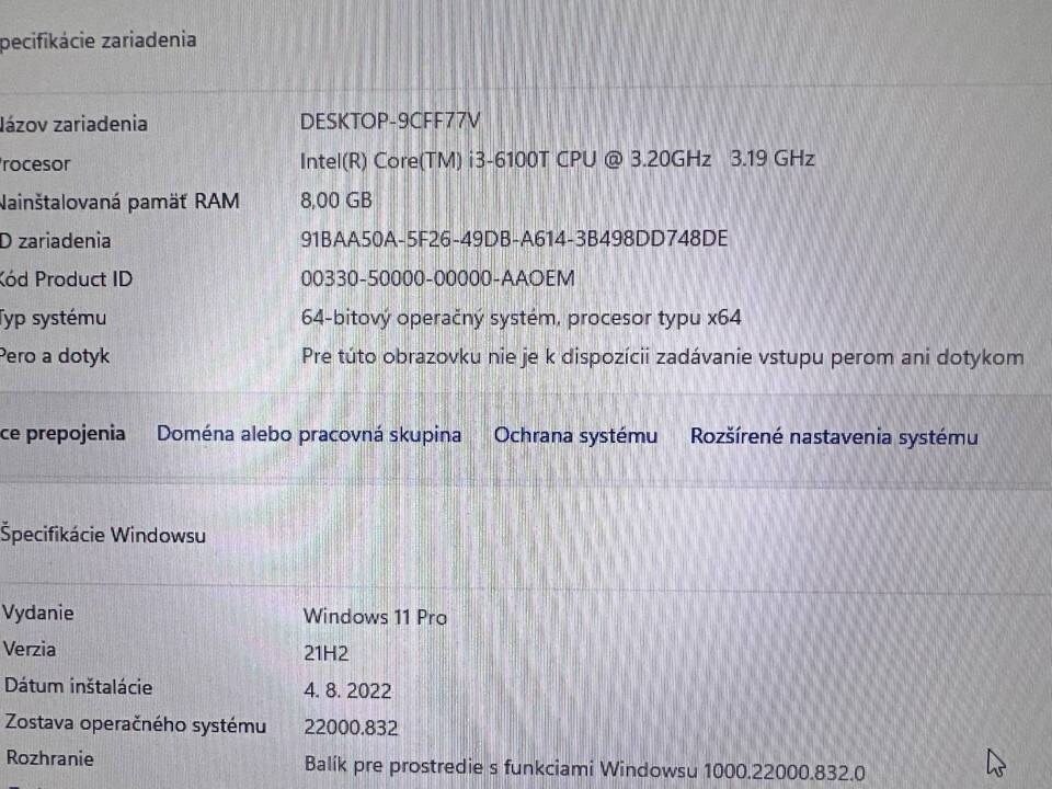 Mini počítač Dell.Intel i3-6100T 2x3,20GHz.240G SSD.8gb ram - 5