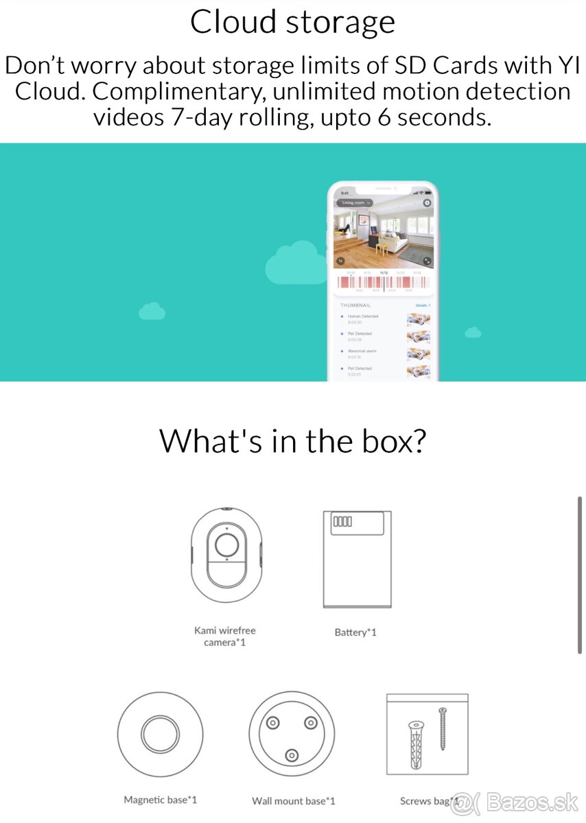 YI Kami cloud wifi kamera W101S camera kit - 5