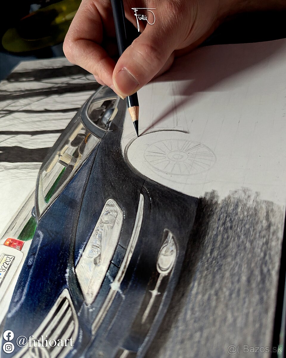 Originálna ručne kreslená ilustrácia auta - 5