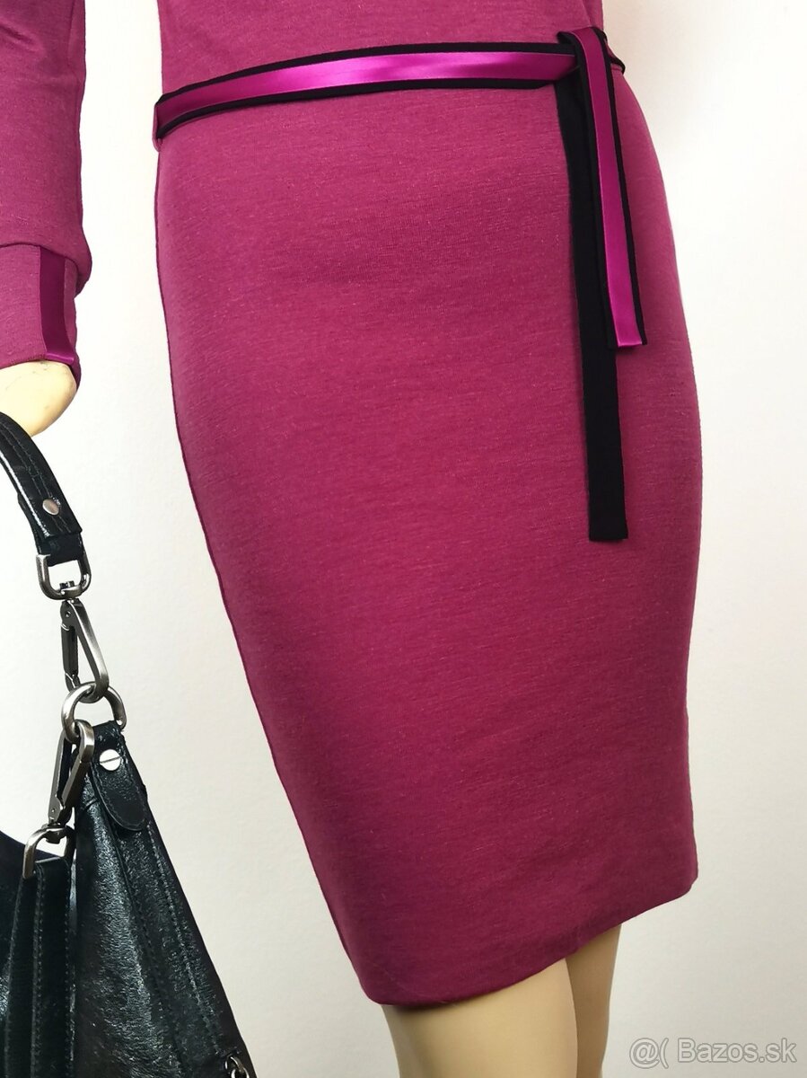 Bordové merino šaty na každý deň - 5