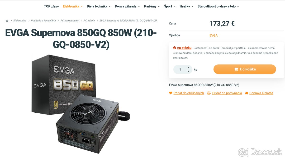 NOVÝ PC zdroj - EVGA Supernova 850GQ 850W (210-GQ-0850-V2) - 5