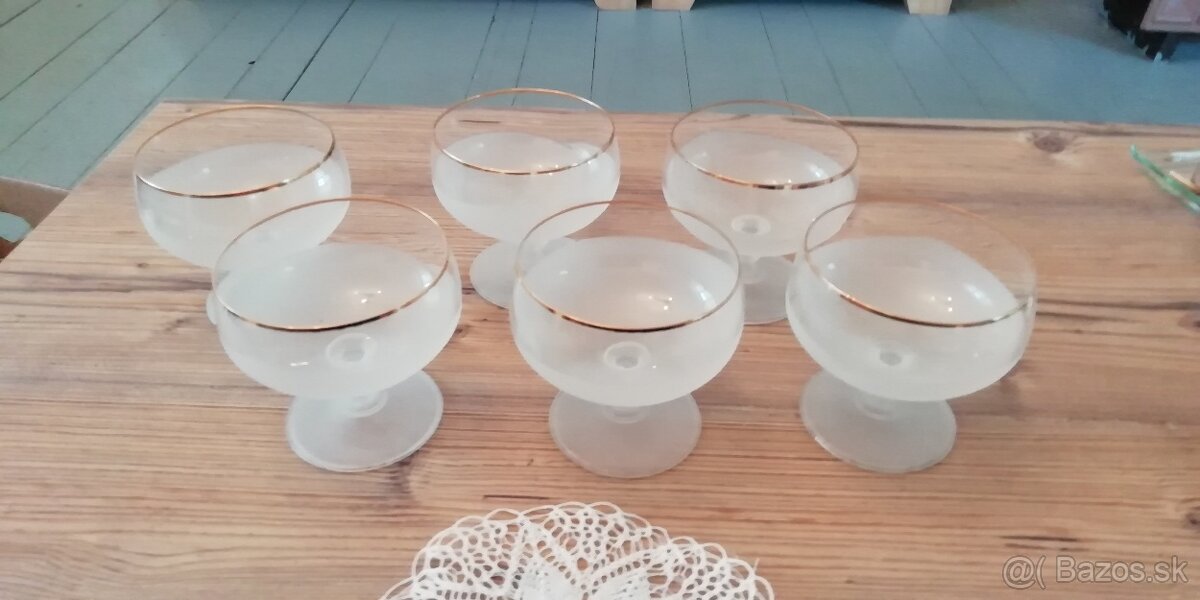 Retro poháre s mliečnym sklom - 5