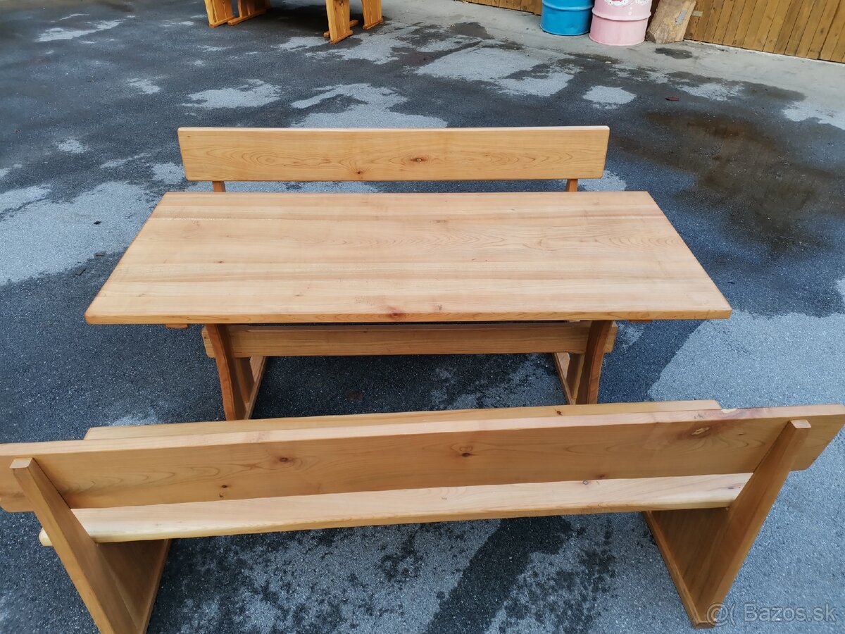 Masívne stoly s lavicami - 5