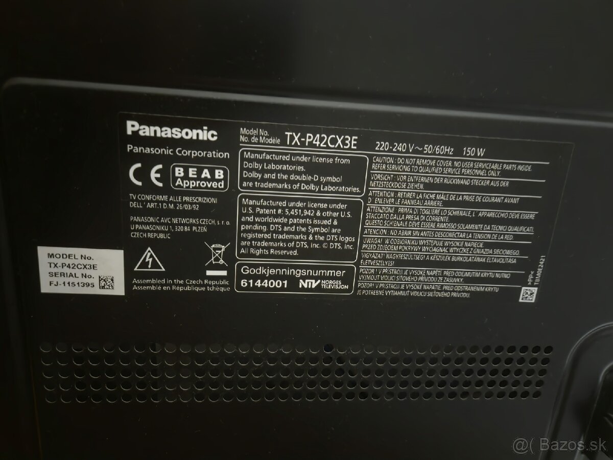 Televízor PANASONIC Viera - TX-P42CX3E - 5