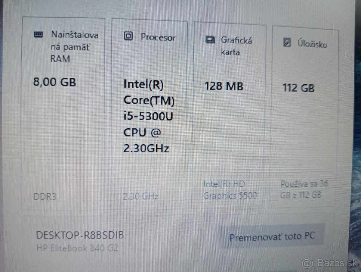 Hp elitebook 840 g2 + Intel core i5 + 8gb ram + Windows 10 - 5
