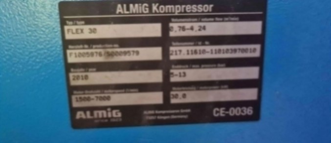Šroubový kompresor FLEX 30, ALMiG, r. v. 2010 - 5