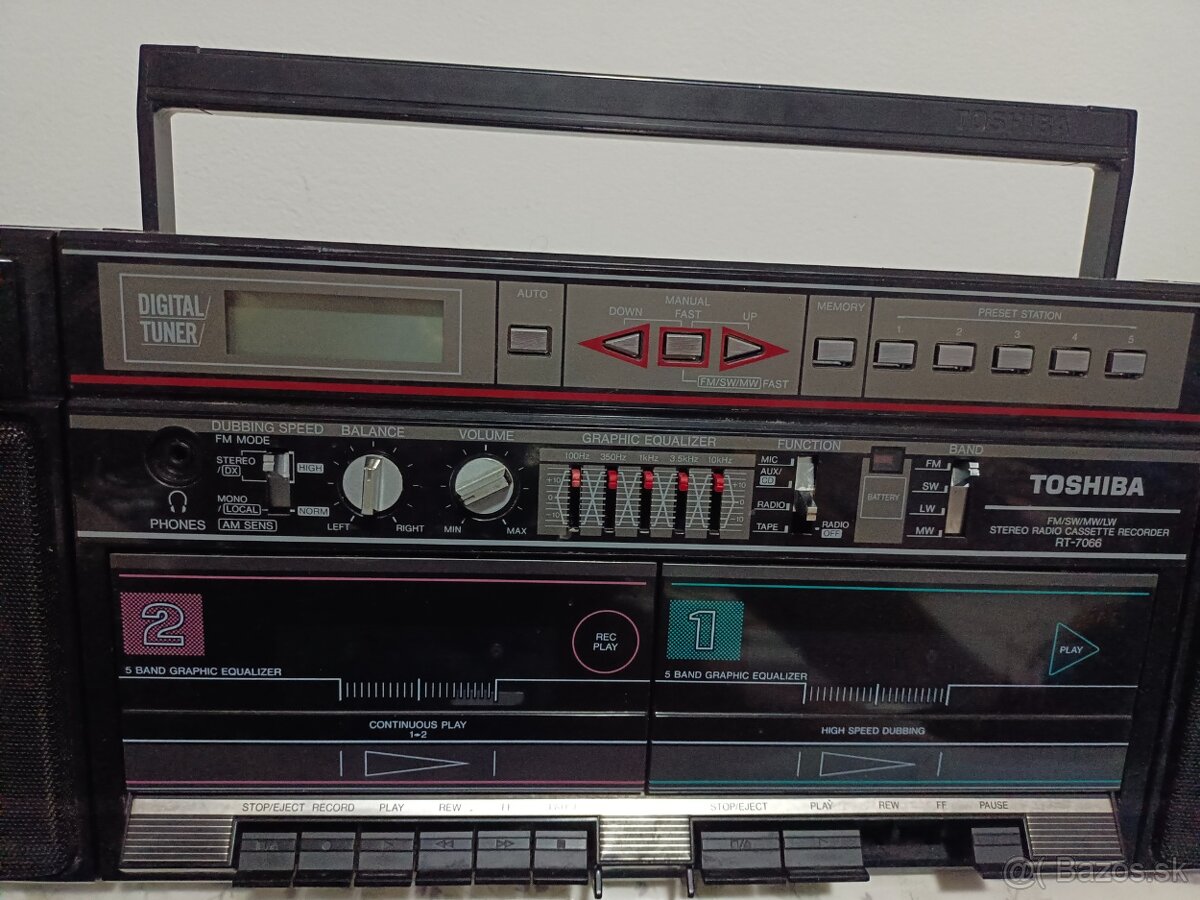 Toshiba RT 7066 radiomagnetofon retro 2 kazeťák - 5