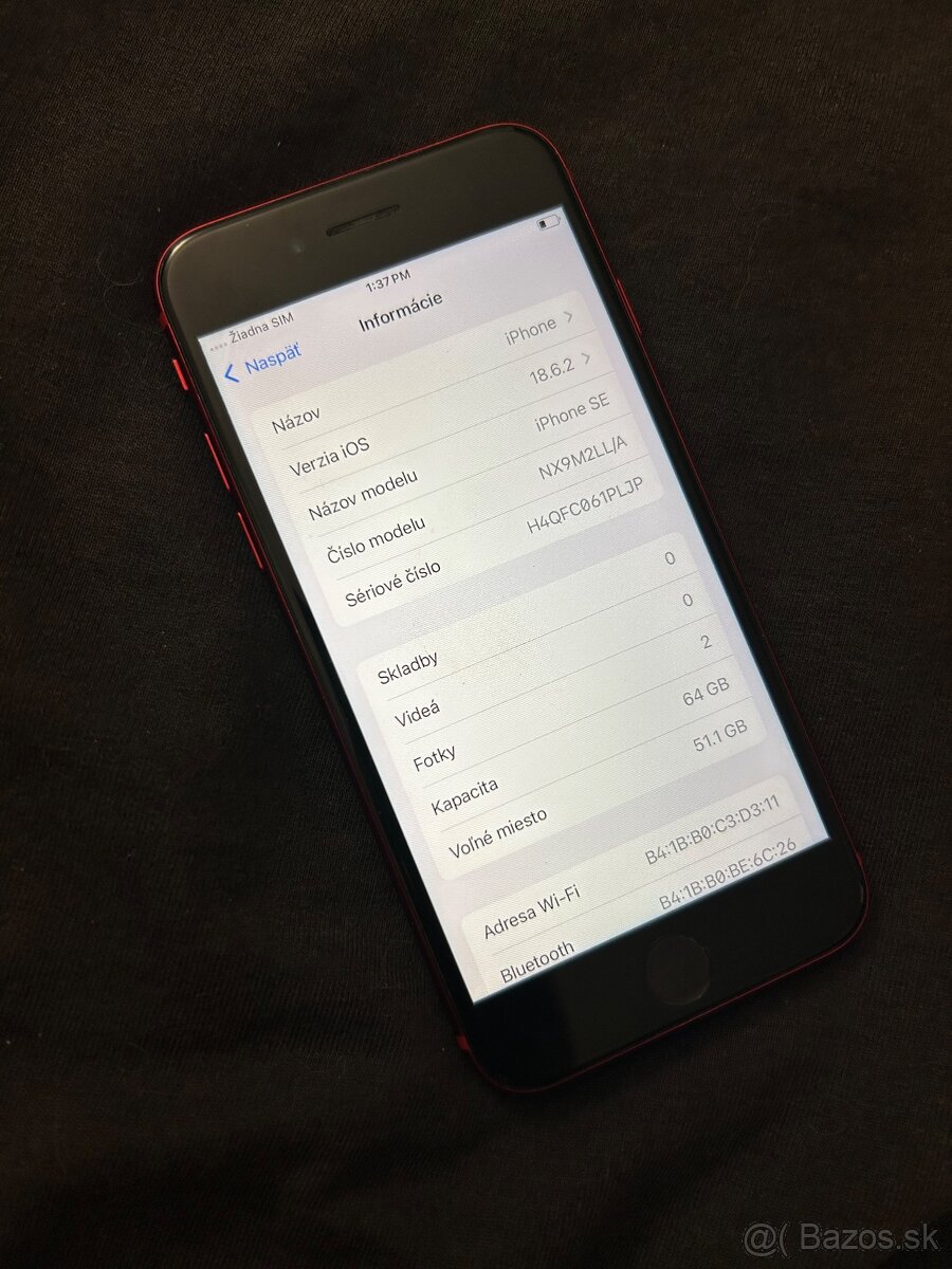 Iphone SE 2020 64GB red - 100% batéria - 5