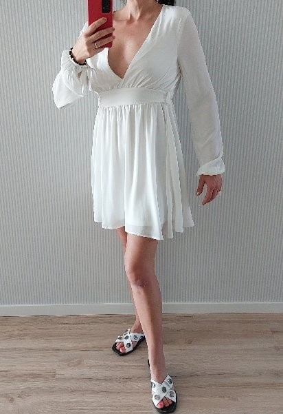 Krásne jemné biele šaty - 5