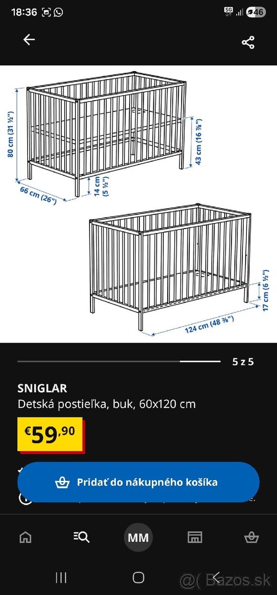 Detská postieľka ikea - 5