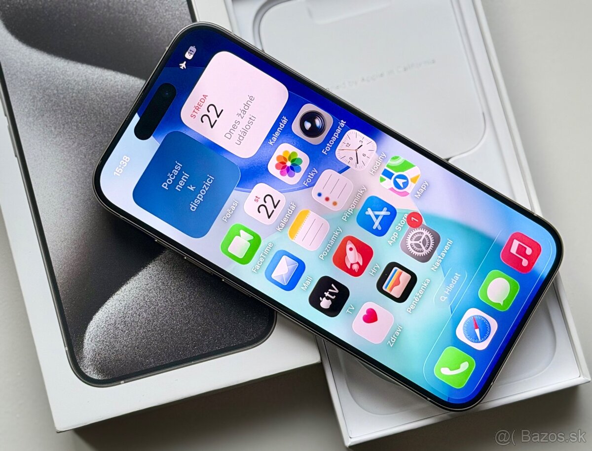iPhone 15 Pro Max White Titanium BATERIE 100% TOP - 5