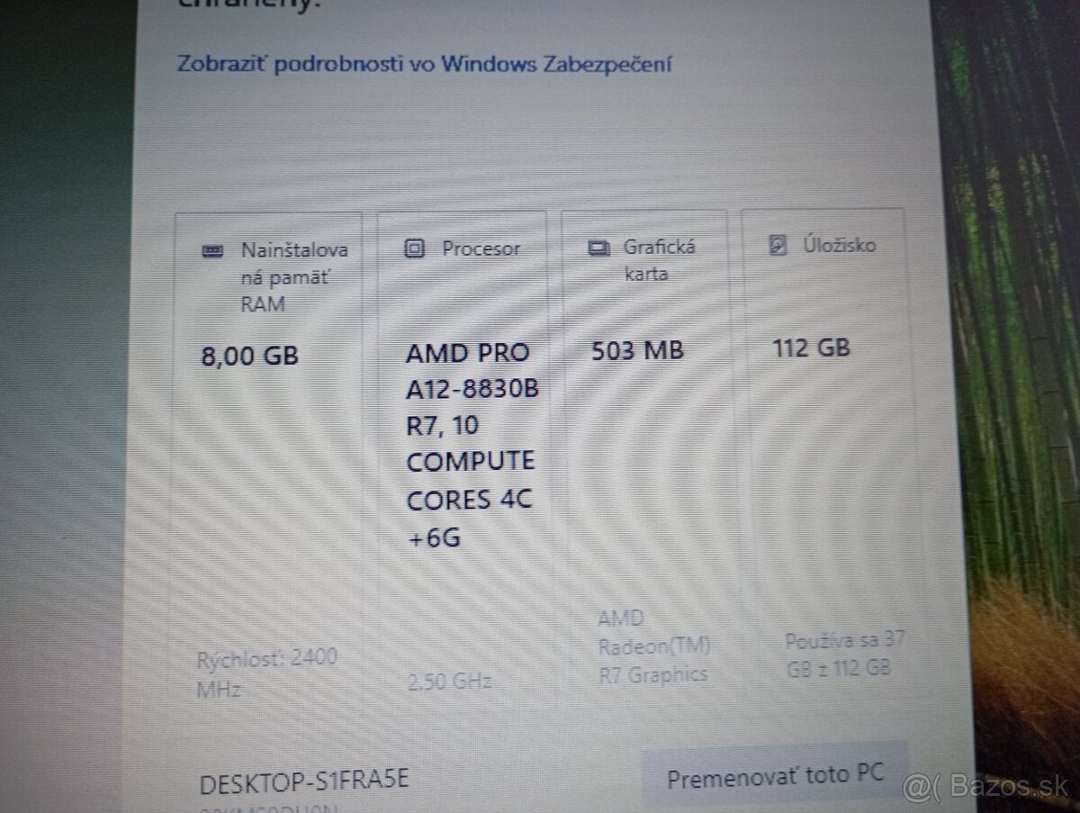 Lenovo Thinkpad A475 + AMD PRO A12 + 8gb ram + 128gb ssd - 5