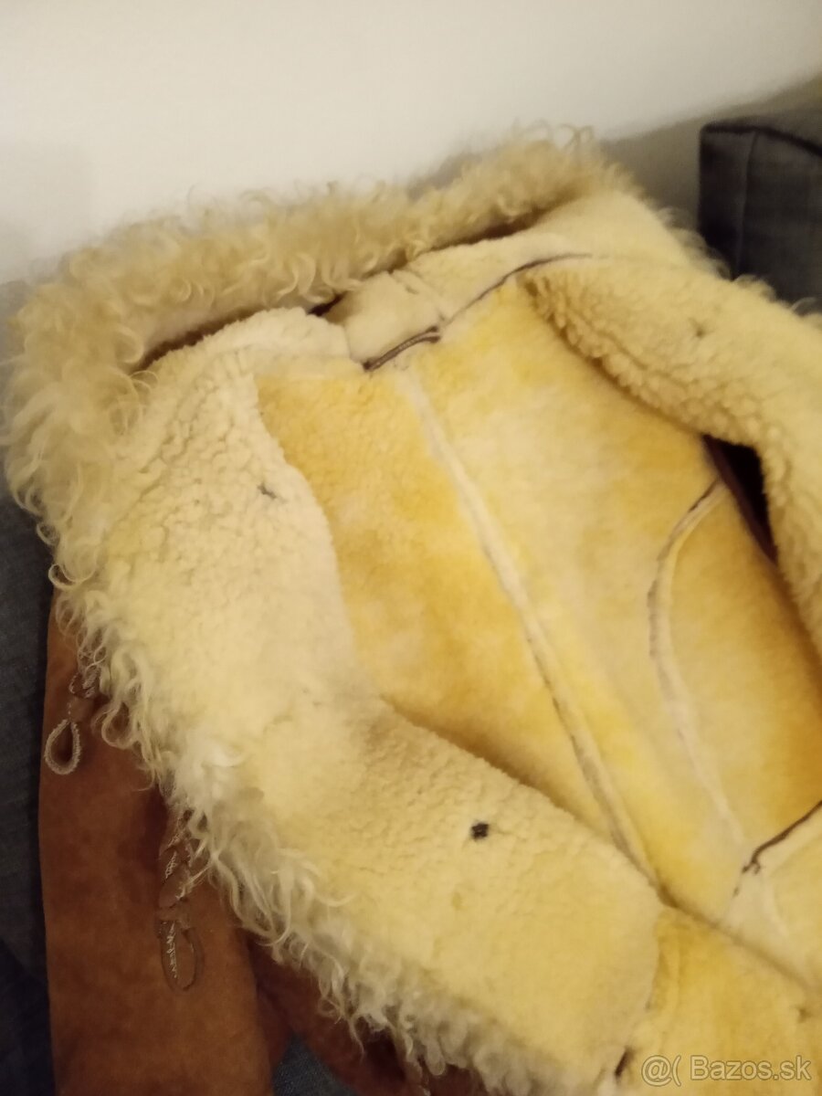 Retro pravý dámsky ovčí kožuch, L , 48 - 5