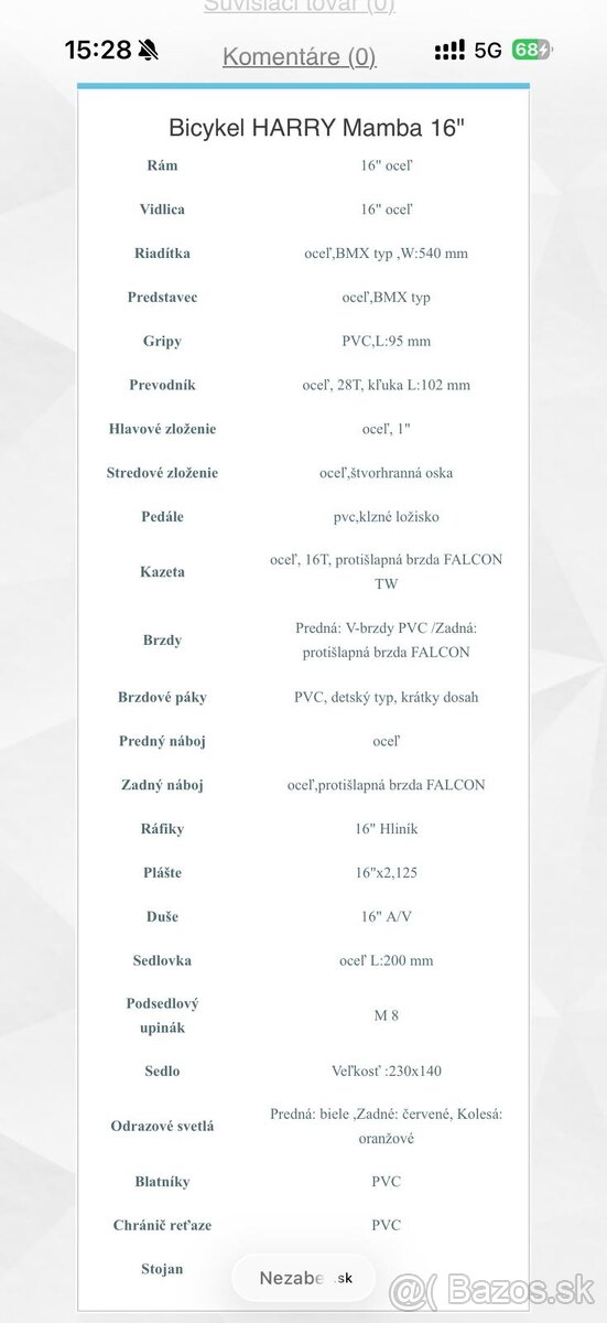 Detský bicykel 16" - 5