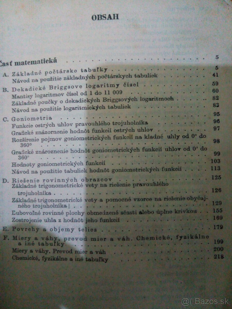 Technická príručka -tabulky r.1958 - 5