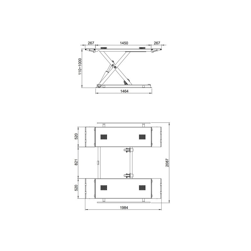 Dvojstĺpový zdvihák RP-6213B2 Noznicovy zdvihakRP-8500 - 5